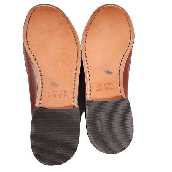 Johnston And Murphy Men's Brown Leather Tassel Loafer Dress Shoes Size 1… - Picture 7 of 10
